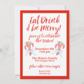 楽しく飲んで踊って - キャンディーケーンのクリスマスパーティー 招待状 (正面)