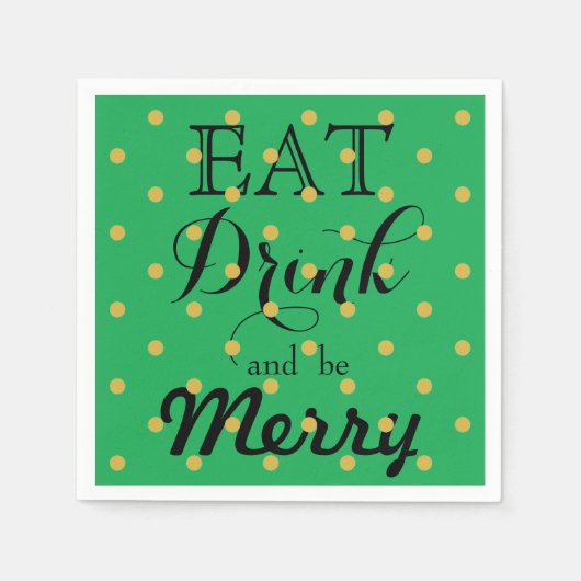 楽しく飲んで踊って | 水玉模様 スタンダードカクテルナプキン (正面)