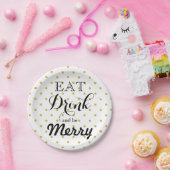 楽しく飲んで踊って！ | 水玉模様 ペーパープレート (パーティー)