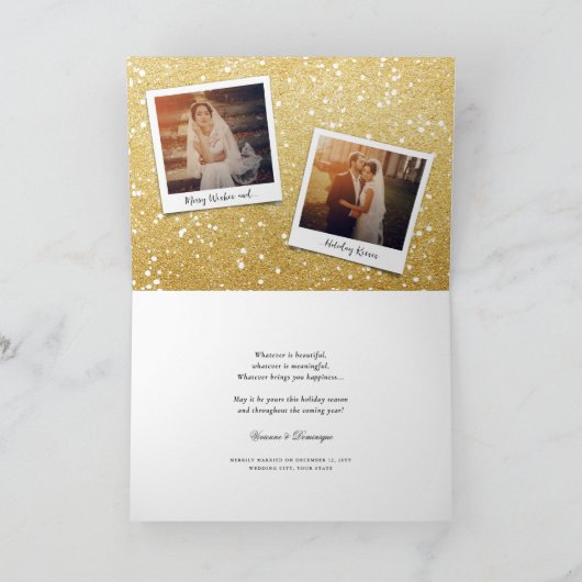 楽しくEverトレンディースクリプト写真結婚の シーズンカード (内部)