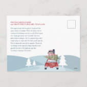 楽しげな旅路旅行赤レトロ水彩車 シーズンポストカード (裏面)