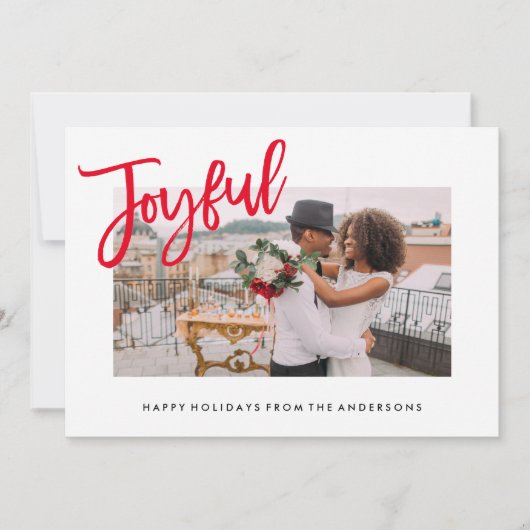 楽しげにブラシ仕上げのホリデーカード シーズンカード (正面)