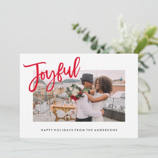 楽しげにブラシ仕上げのホリデーカード シーズンカード (スタンド正面)