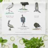 楽しげに眠る鳥の展示室 キッチンタオル (折り畳み)