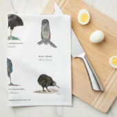 楽しげに眠る鳥の展示室 キッチンタオル (四つ折り)