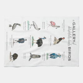 楽しげに眠る鳥の展示室 キッチンタオル