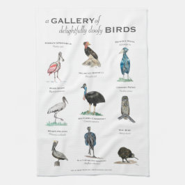 楽しげに眠る鳥の展示室 キッチンタオル
