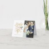 楽しげに続くホリデ結婚ーの写真が折りたたまれる シーズンカード (正面)