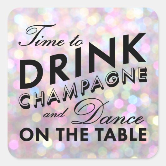 楽しさと薄いステッカー スクエアシール (正面)