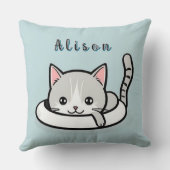 楽しそうに休む愛らしい猫漫画 クッション (裏面)