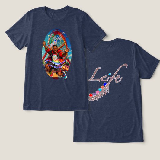楽しみましょう! トライブレンドTシャツ (デザイン正面&裏面)