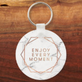 楽しむすべてのモーメントバラ金ゴールド大理石キーチェーン キーホルダー (正面)