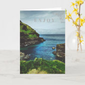 楽しむな挨拶状 カード (黄色い花)