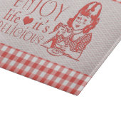 楽しむな生命それはおいしく赤いレトロのギンガムです カッティングボード (角)