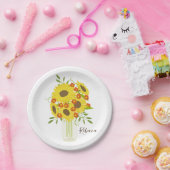 楽しむひまわり ペーパープレート (パーティー)