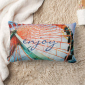 楽しむカーニバル観覧車の写真カラフルはっきりした ランバークッション (ブランケット)