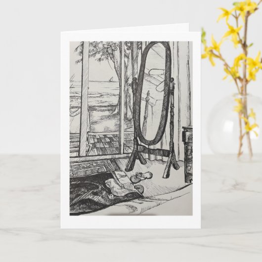 楽しむビーチ カード (黄色い花)