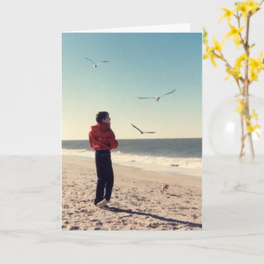 楽しむビーチ カード (黄色い花)