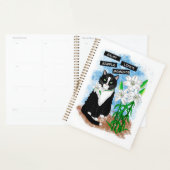 楽しむ人生のシンプル瞬間 |引用文とタキシード猫 プランナー手帳 (ディスプレー)