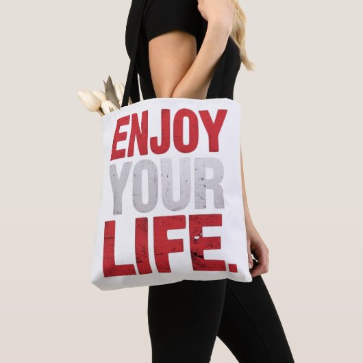 楽しむ人生 トートバッグ (クローズアップ)