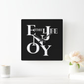 楽しむ命 スクエア壁時計 (ホーム)