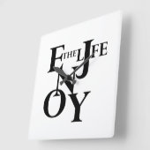 楽しむ命 スクエア壁時計 (傾斜)