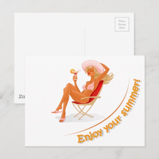 楽しむ夏 ポストカード (正面/裏面)