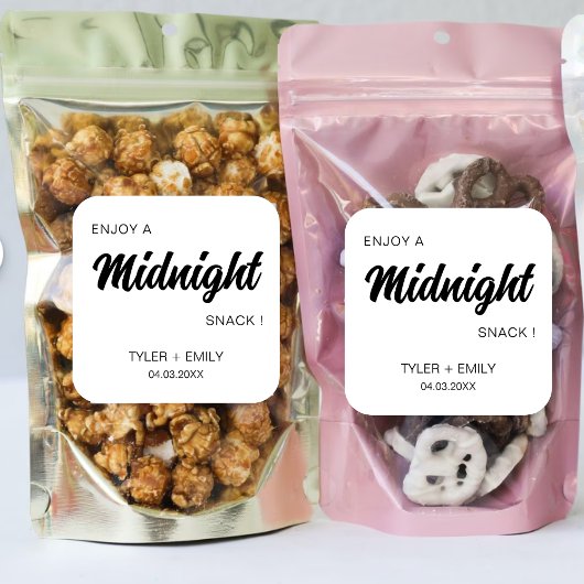 楽しむ夜食の結婚ブライダルシャワー スクエアシール