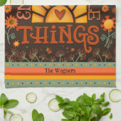 楽しむ引用文サンハートおもしろいシックパーソナライズされた名 キッチンタオル (折り畳み)