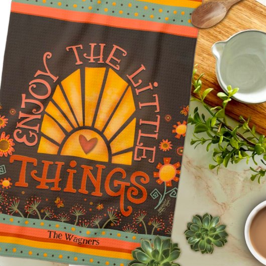 楽しむ引用文サンハートおもしろいシックパーソナライズされた名 キッチンタオル