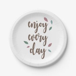 楽しむ毎日の羽のモチベーション引用文 ペーパープレート