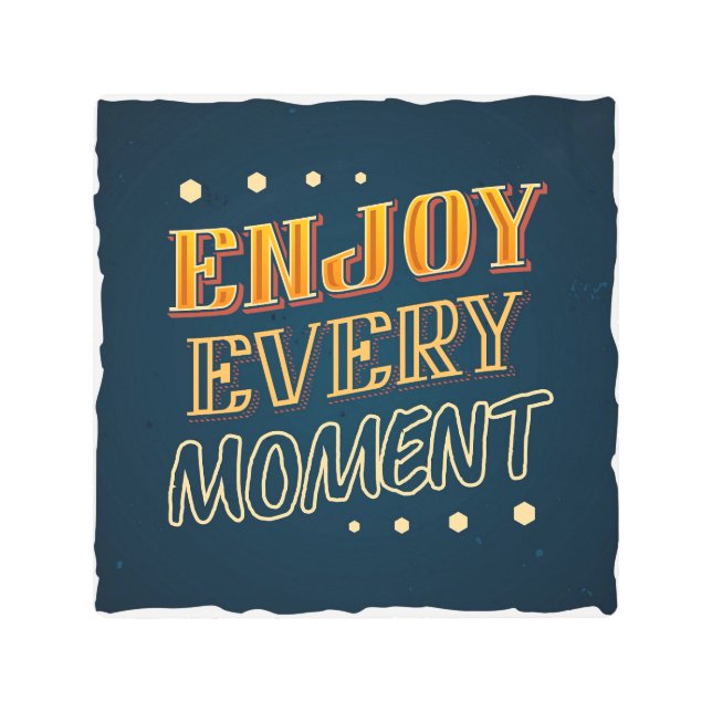 楽しむ毎時やる気を起こさせる引用文デザイン メタルプリント (正面)