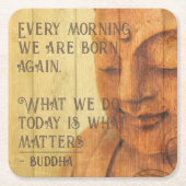 楽しむ生生まれ再び仏教勇気付けられる引用文 スクエアペーパーコースター (正面)