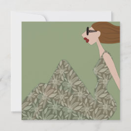 楽しむ穏やかな風のファッションイラストレーションカード 招待状