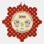 楽しむ聖降誕祭！ポップコーンオーナメントカード オーナメントカード (正面)