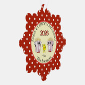 楽しむ聖降誕祭！ポップコーン紙ラベル オーナメントカード (右)