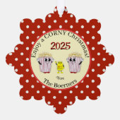 楽しむ聖降誕祭!ポップコーン紙ラベル オーナメントカード (裏面)