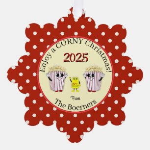 楽しむ聖降誕祭!ポップコーン紙ラベル オーナメントカード