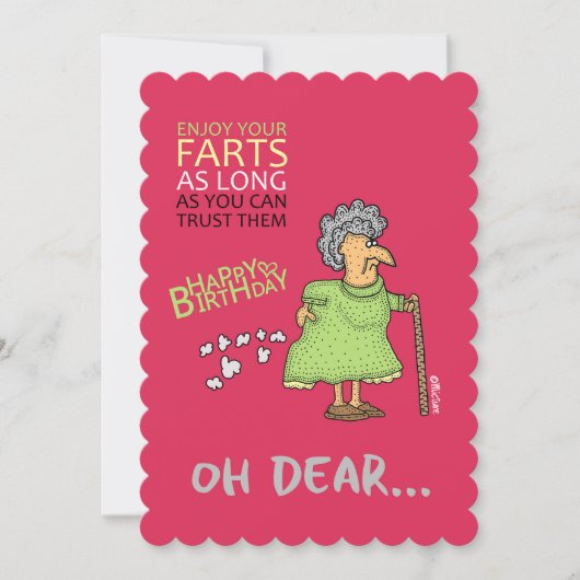 楽しむ茶番のおばあさん誕生日グリーティングカード カード (正面)