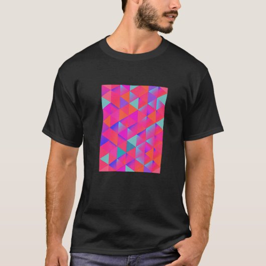 楽しむ衣服クール抽象芸術カラフル図形 Tシャツ (正面)