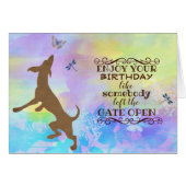 楽しむ誕生日踊りドッグカード (正面横)