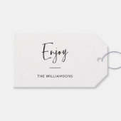 楽しむ |ミニマルタイポグラフィ パーソナライズされた ギフトタグ (正面(横))