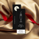 楽しむA Beverage on usロゴ黒ドリンク券 スキニー名刺