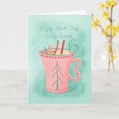 楽しむYour Day; Cozy Cocoa Holiday Mug カード (黄色い花)