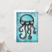 楽しめるクラゲのグリーティングカード カード (正面/裏面インサイチュ)