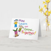 楽しんでね！あなたの「幼稚園デビュー日」 カード (黄色い花)