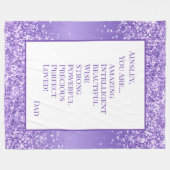 楽しんでる娘 フリースブランケット (正面(横))