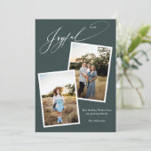 楽しエレガントい緑の書道写真妊娠 シーズンカード (スタンド正面)