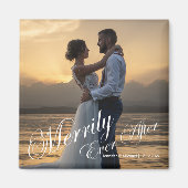 楽しエレガントく過ごし結婚た写真の休日 マグネット (正面)