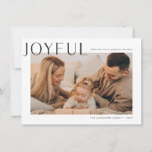 楽しミニマルいモダン家族の写真クリスマスカード シーズンカード (正面)